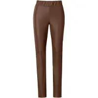 HEINE Leggings "Lederimitat-Leggings Lederimitathose in figurschmeichelnder Schlupform", Damen, Gr. 40, N-Gr, braun, Web, Stoff, , Modisch, Hosen Leggings