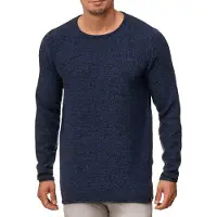 Indicode Rundhalspullover "Kristian", Herren, Gr. L, blau (navy), Strick, Obermaterial: 100% Baumwolle, unifarben, regular fit normal, Rundhals, Pullover Rundhalspullover