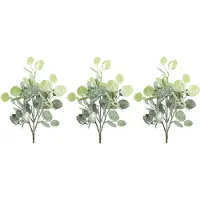 Creativ Green Winterliche Kunstpflanze "Weihnachtsdeko", grün, H:38cm, Kunststoff, Kunstpflanzen, Winterliche Kunstpflanze, Zweige mit künstlichem Schnee bedeckt, 3er-Set