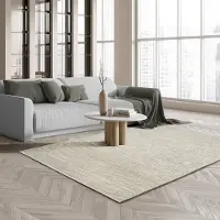 The Carpet Teppich "Boho Nature Wool" rechteckig Natur Wool Handgewebter Wollteppich skandinavischen Boho-Look