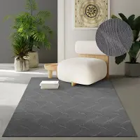 The Carpet Teppich "Rio" rechteckig 8 mm Höhe weicher Wohnzimmer Teppich rutschfest 3D-Optik