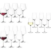 Leonardo Gläser-Set "Wein- und Sektgläser Puccini 18er Set transparent", bunt (transparent), B:2cm H:2cm, Glas, Trinkgefäße, Gläser-Set, Ideal für den Alltag, spülmaschinengeeignet