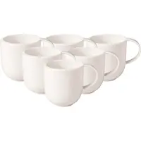 Villeroy & Boch Becher "Becher mit Henkel NewMoon 390 ml 6er Set weiß", weiß, 6 tlg., Porzellan, Trinkgefäße, Becher