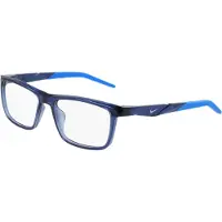 Nike 7057 Unisex-Brille inkl. Gläser Vollrand Eckig Acetat-Gestell 54/17/145, blau