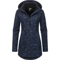 Ragwear Sweatjacke "Longstrickjacke Leysha Melange", Damen, Gr. XS, blau (navy), Obermaterial: 56% Baumwolle CO. 44% Polyester PES. Futter: 100% Polyester PES., Sweatjacken Sweatjacke