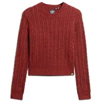 Superdry für Damen. W6110565A Pullover Fitted Cable kastanienbraun (M), Lässig, Polyester