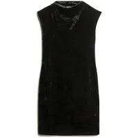 Superdry für Damen. W8011934A Samt-Bodycon-Kleid schwarz (L), Lässig, Party, Polyester, Ärmellos / Hosenträger