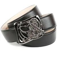 Anthoni Crown Ledergürtel , Damen, Gr. 95, schwarz, Leder, unifarben, Gürtel Ledergürtel, mit Designer Schließe