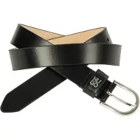 HUGO Ledergürtel "Zoey_HU-GO_Sz25", Damen, Gr. 75, schwarz (schwarz 001), Leder, unifarben, Gürtel Ledergürtel, mit Schriftzug