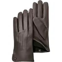 PEARLWOOD Lederhandschuhe , Damen, Gr. 7.5, braun (schwarz braun), Schafsleder, unifarben, Handschuhe Lederhandschuhe, Seitenschlitze für komfortables Anziehen