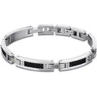 Lotus Armband "Urban Man", silber (edelstahlfarben, schwarz), Armbänder, 22,4cm, Edelstahl, Armband