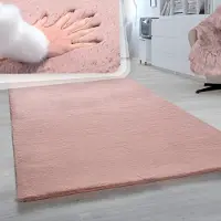Paco Home Fellteppich "Rabbit 780", rechteckig, 26 mm Höhe, Kunstfell, Kaninchenfell-Haptik, ein echter Kuschelteppich, Uni-Farben