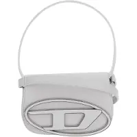 Diesel 1DR Schultertasche Nappaleder weiß Oval-D-Plakette