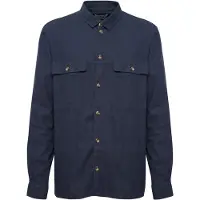 !Solid Langarmhemd SOLID "Langarmhemd SDAllan", Herren, Gr. XXL, N-Gr, blau (insignia blau), Obermaterial: 58% Leinen LI. 42% Viskose CV., Hemden Langarmhemd