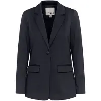 Ichi Blusenblazer "Damen Blazer IHKATE", Damen, Gr. M, schwarz (total eclipse), Obermaterial: 74% Polyester PES. 22% Viskose CV. 4% Elasthan EL., Blazer Blusenblazer
