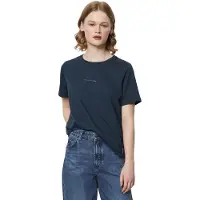 Marc O'Polo T-Shirt DENIM, Damen, Gr. L, blau (navy teal), Single Jersey, Obermaterial: 100% Baumwolle, Rundhals, Shirts T-Shirt