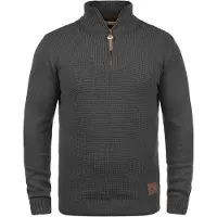 !Solid Troyer SOLID "Troyer SDTommy", Herren, Gr. L, grau (dar grau m), Obermaterial: 50% Baumwolle CO. 50% Polyacryl PAN., Pullover Troyer