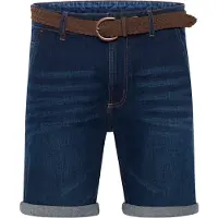 INDICODE JEANS IDQuincy Herren Jeans Shorts Kurze Denim Hose mit Gürtel aus Stretch-Material Regular Fit