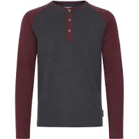 Indicode Rundhalsshirt "Rundhalsshirt IDWinston", Herren, Gr. L, grau (charcoal, wine), Obermaterial: 100% Baumwolle CO., Shirts Rundhalsshirt