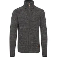 !Solid Strickjacke SOLID "Strickjacke SDPomeroy", Herren, Gr. L, grau (dunkelgrau), Obermaterial: 100% Baumwolle CO., Strickjacken Strickjacke