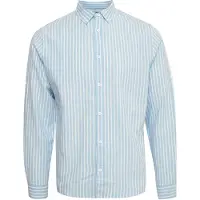 Indicode Langarmhemd "Langarmhemd IDHanko", Herren, Gr. XXL, N-Gr, blau (moonlight), Obermaterial: 55% Leinen LI. 45% Baumwolle CO., Hemden Langarmhemd