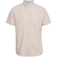 Indicode Kurzarmhemd "Kurzarmhemd IDHank", Herren, Gr. XXL, N-Gr, beige (greige), Obermaterial: 55% Leinen LI. 45% Baumwolle CO., Hemden Kurzarmhemd
