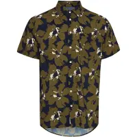 Blend Kurzarmhemd "Kurzarmhemd BHShirt", Herren, Gr. S, N-Gr, blau (marineblaus), Obermaterial: 100% Viskose CV., Hemden Kurzarmhemd