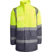 Roly HV9320 | Jacket Merak Arbeitsjacke - Farbe: Lead 23/Fluor Yellow 221 - Größe: S