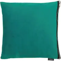 Apelt Dekokissen "TASSILO" Gr. 1, blau (petrol, unifarben), B:45cm L:45cm, Polyester, Dekokissen_Sitzkissen_Kissenhüllen, Dekokissen, Uni, Samt, Kissenhülle mit Füllung, 1 Stück