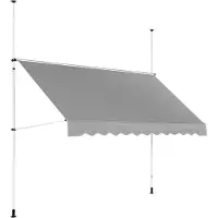 OEM Klemmmarkise - 2 - 3,1 m - 300 x 120 cm - UV-resistent - anthrazitgrau / weiß