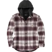 Carhartt Rugged Flex Relaxed Fit Flannel Fleece Lined Hooded Shirt Jac elm (ELM) S REG