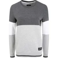 Oxmo Rundhalspullover "Sweatpullover OXOmaya", Damen, Gr. M, grau (dunkelgrau melange), Obermaterial: 80% Polyester PES. 20% Baumwolle CO., Pullover Rundhalspullover