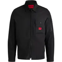 HUGO Langarmhemd "Emmond" Oversize Fit, 2-Wege-Zipper, Baumwoll-Mix