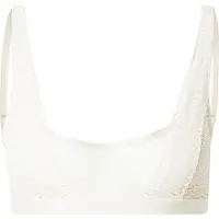 Triumph Bügel-BH "Aura Spotlight T", Damen, Gr. 85, Cup E, beige (creamy dream), Spitze, Obermaterial: 85% Polyamid, 15% Elasthan, unifarben, BHs Bügel-BH, moderne Grafikspitze, eckiger Ausschnitt