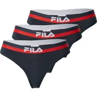 FILA String , Damen, Gr. XS, blau (navy), Obermaterial: 95% Baumwolle, 5% Elasthan, bedruckt, unifarben mit Farbeinsatz, körpernah, Unterhosen String, elastischer Logobund
