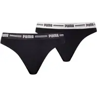 Puma String "String 2er Pack", Damen, Gr. XL, schwarz, Obermaterial: 57% Baumwolle CO. 38% Modal CMD. 5% Elasthan EL., Unterhosen String