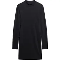 Superdry für Damen. W8011536A Schwarzes Minikleid mit Perkins-Kragen (M), Lässig, Modal, Langarm