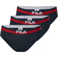 FILA Slip , Damen, Gr. XS, blau (navy), Obermaterial: 95% Baumwolle, 5% Elasthan, bedruckt, unifarben mit Farbeinsatz, körpernah, Unterhosen Slip