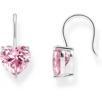 Thomas Sabo Paar Ohrhänger "mit großem Zirkoniaherz", bunt (silberfarben, rosa, rosa), Ohrringe, Damen, Silber 925 (recycelt), Paar Ohrhänger, mit Zirkonia (synth.)