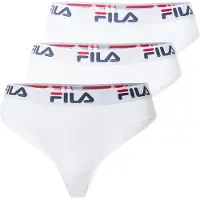 FILA Brasilslip "WOMAN BRAZILIAN SLIP", Damen, Gr. XS, weiß, Obermaterial: 95% Baumwolle, 5% Elasthan, unifarben, körpernah, Unterhosen Brasilslip, mit elastischem Logobund
