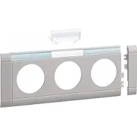 Hager GB080317035 Blende 3-fach Steckdose zu Oberteil 80mm beschriftbar anreihbar hfr lichtgrau