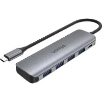 UNITEK P5+, USB 3.2 Gen 1 (3.1 Gen 1) Type-A, 5000 Mbit/s, Grau, Aluminium, 10 W, 0,205 m