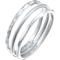 Elli Ring-Set "Ring Stapelring Stacking Boho Set (3 tlg.) 925 Sterling Silber" Gr. 54, silber, Fingerringe, Damen, 54, ohne Stein, Silber 925 (Sterlingsilber), Ring-Set