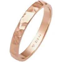 Elli Silberring "Ring Basic Bandring Fein Gehämmert 925 Silber" Gr. 56, rosa (rosegold), Fingerringe, Damen, 56, Silber 925 (Sterlingsilber), Silberring
