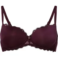 LASCANA Schalen-BH "Evita", Damen, Gr. 80, Cup A, lila (aubergine), Microtouch, Obermaterial: 90% Polyamid, 10% Elasthan, BHs Schalen-BH, mit feiner Spitzenborte, Dessous