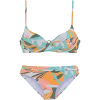 Sunseeker Bügel-Bikini "Allis", Damen, Gr. 44, Cup C, gelb (weiß, gelb), Microfaser, Microfaser, bedruckt, Bikini-Sets Bügel-Bikini, mit kleinem Zierring vorne