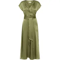 Cream Midikleid "Damen Kleid CRLoretta", Damen, Gr. 34, N-Gr, grün (oil grün), Obermaterial: 100% Polyester PES., Kleider Midikleid