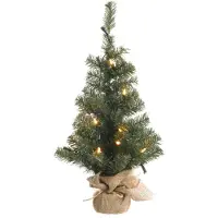 Merkloos Künstlicher Weihnachtsbaum 90cm mit LED Beleuchtung - Mini Baum für Innen