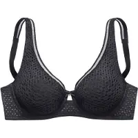 Nuance Minimizer-BH , Damen, Gr. 75, Cup D, schwarz, Spitze, Obermaterial: 88% Polyamid, 12% Elasthan, BHs Minimizer-BH, mit Bügel und modischer Spitze