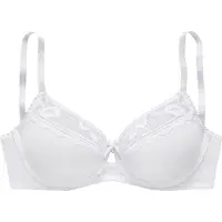 Vivance T-Shirt-BH , Damen, Gr. 75, Cup E, weiß, Spitze, Obermaterial: 86% Polyamid, 14% Elasthan, BHs T-Shirt-BH, aus feinem Mesh-Material und Spitze in Leo-Optik, Dessous